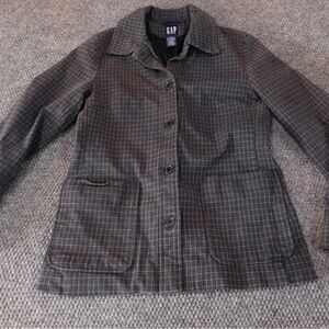 GAP Women's Gray Checkered Utility Jacket Size 6